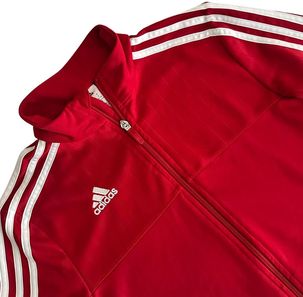 Adidas Red Full Zip Climacool 3 Stripe Jacket Size Small